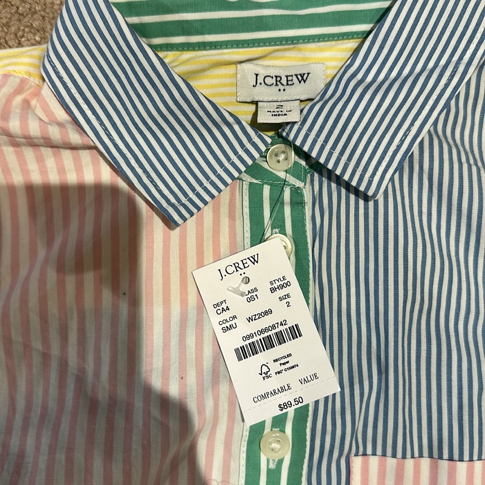 JCrew Striped Sleeveless Dress with Belt - Picture 3 of 7